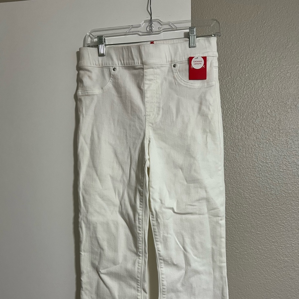 Spanx cropped white denim